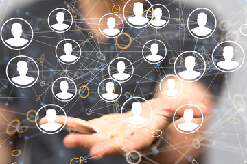 Global network. Blockchain. 3D illustration. Neural networks and artificial intelligence. Abstract