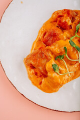 Cabbage rolls with meat, rice and vegetables. Chou farci, dolma, sarma, golubtsi or golabki