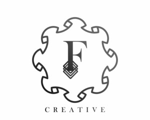 Luxury logo template design with a combination of squares in the alphabet F, perfect for the sign of your brand.