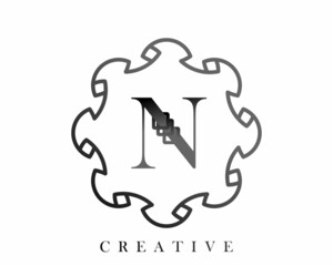 Luxury logo template design with a combination of squares in the alphabet N, perfect for the sign of your brand.