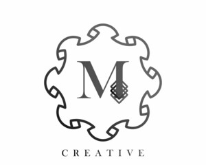 Luxury logo template design with a combination of squares in the alphabet M, perfect for the sign of your brand.
