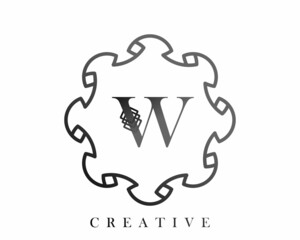 Luxury logo template design with a combination of squares in the alphabet W, perfect for the sign of your brand.