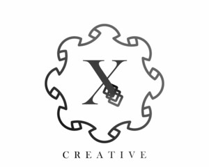 Luxury logo template design with a combination of squares in the alphabet X, perfect for the sign of your brand.