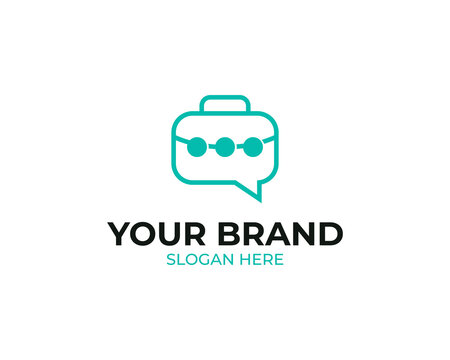 Job talk logo template design social chat vector image