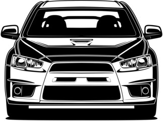 Black and white car vector illustration for conceptual design