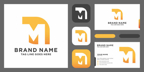 Initial Letter M Logo Design vector Template. Creative M Logo Design with business card design template