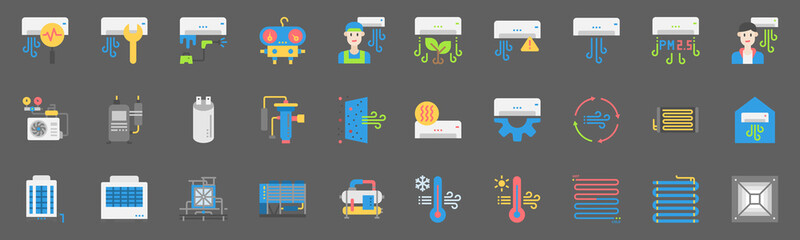 HVAC systems icon vector , air conditioning, indoor air quality,