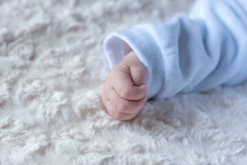 Little hand of a newborn child