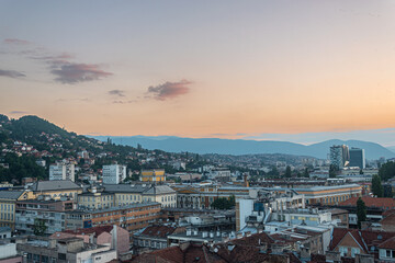 Fototapeta na wymiar Sarajevo at sunset