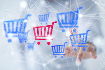Shopping Cart Flat Design E-Commerce Icon