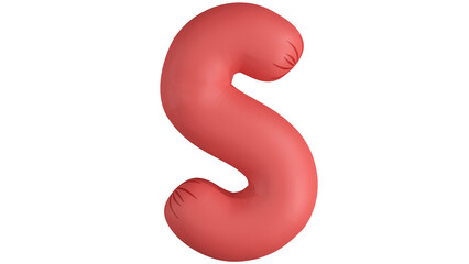 A 3D Rendering Cartoon S Shaped Beef Sausage. A Beef sausage is a type of meat product usually made from Cow Meat.