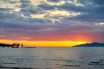 Kitsilano English Bay Sunset Vancouver. Sunset over English Bay from Kitsilano. Vancouver, British Columbia.

