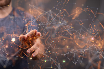 Communication technology for internet business. Global world network