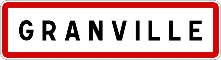 Panneau entrée ville agglomération Granville / Town entrance sign Granville
