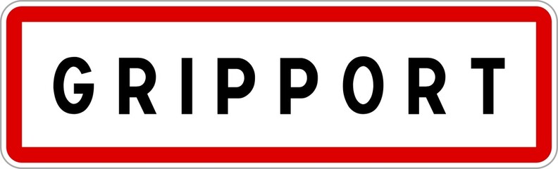 Panneau entrée ville agglomération Gripport / Town entrance sign Gripport
