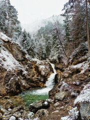 Kuhflucht-Wasserfälle bei Farchant im Winter
