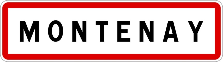 Panneau entrée ville agglomération Montenay / Town entrance sign Montenay