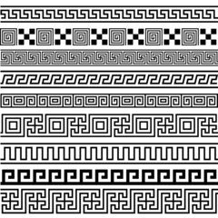 Ancient Greek seamless borders frames pattern set