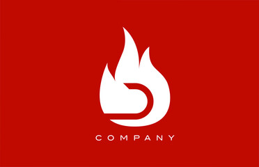 red D fire flames alphabet letter logo design. Creative icon template for business and company