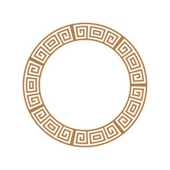 Greek key round frame. Greek border. Vector