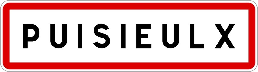 Panneau entrée ville agglomération Puisieulx / Town entrance sign Puisieulx