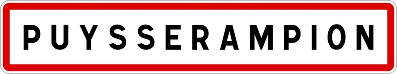 Panneau entrée ville agglomération Puysserampion / Town entrance sign Puysserampion