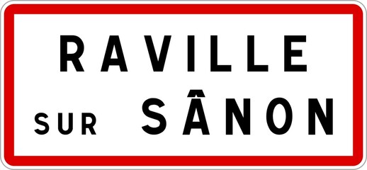 Panneau entrée ville agglomération Raville-sur-Sânon / Town entrance sign Raville-sur-Sânon