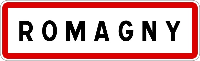 Panneau entr&eacute;e ville agglom&eacute;ration Romagny / Town entrance sign Romagny