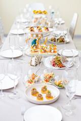 table served with appetizers for the holiday