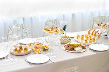 table served with appetizers for the holiday