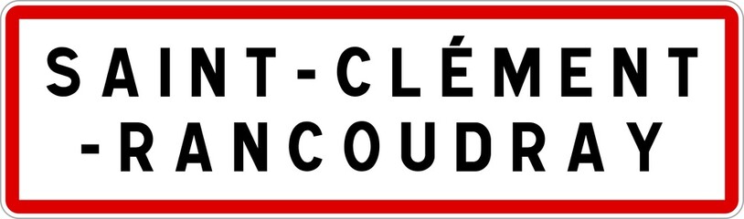 Panneau entrée ville agglomération Saint-Clément-Rancoudray / Town entrance sign Saint-Clément-Rancoudray
