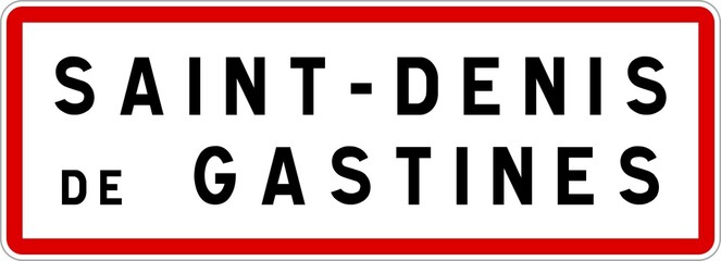 Panneau entrée ville agglomération Saint-Denis-de-Gastines / Town entrance sign Saint-Denis-de-Gastines