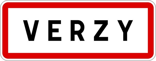 Panneau entrée ville agglomération Verzy / Town entrance sign Verzy