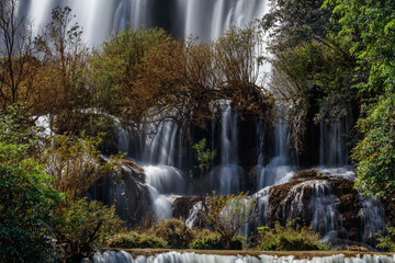 Fototapeta premium Thi lo su Waterfall,beautiful waterfall in deep in rain forest,Tak province, Thailand,