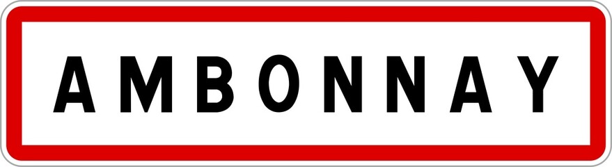 Panneau entrée ville agglomération Ambonnay / Town entrance sign Ambonnay