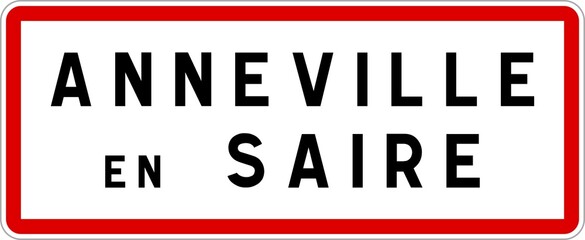 Panneau entrée ville agglomération Anneville-en-Saire / Town entrance sign Anneville-en-Saire