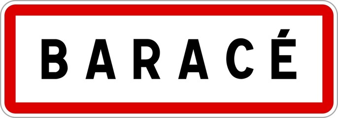 Panneau entrée ville agglomération Baracé / Town entrance sign Baracé