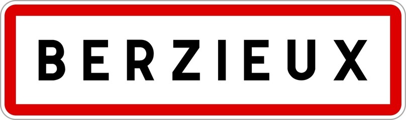 Panneau entrée ville agglomération Berzieux / Town entrance sign Berzieux