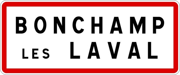 Panneau entrée ville agglomération Bonchamp-lès-Laval / Town entrance sign Bonchamp-lès-Laval