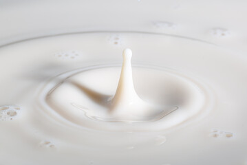 Drop of milk,Milk or droplets of white liquid create ripples,Drop created splash with circle ripple