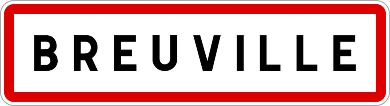 Panneau entrée ville agglomération Breuville / Town entrance sign Breuville