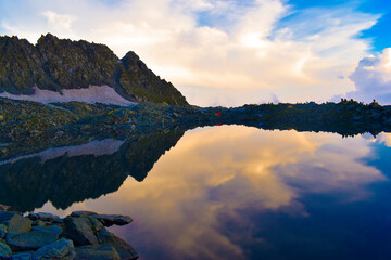 sunset over the lake