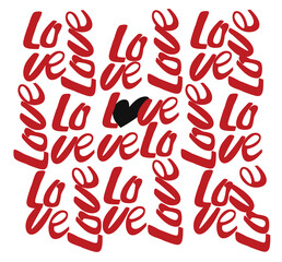 Love graphic text. vector illustration