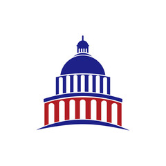 Capitol building logo vector a Government icon	