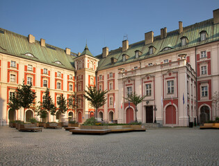 Free courtyard of city hall (Former Jesuits collegium) in Poznan. Poland