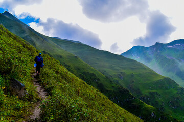 Fototapeta na wymiar hiker in the mountains