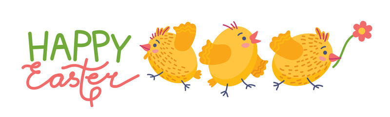 Happy Easter. Easter chicks