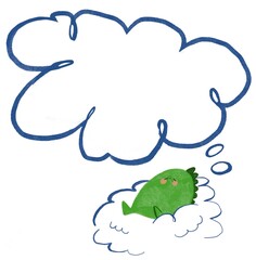 A cute page with a picture of a little sleeping dinosaur for your notes and ideas. Your child can use this for school or nursery