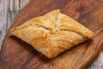 Layered georgian khachapuri with cheese