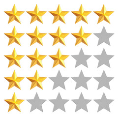 3d Illustration of star rating icons